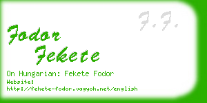 fodor fekete business card